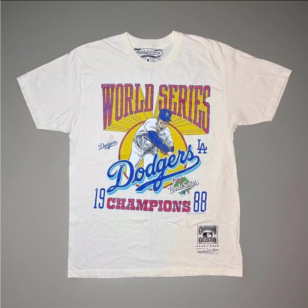 Mitchell & Ness Cooperstown T Shirt Dodgers '88 World Series Champions Large